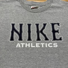 Vintage 90s Nike Athletics Spellout Logo Swoosh Heather T-Shirt Men’s – Size XXL