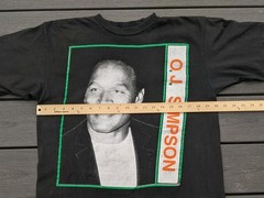Vintage 90s OJ Simpson Double-sided Size L Single Stitch Rap Tee T-shirt Black
