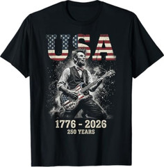 Vintage Abraham Lincoln Abe Lincoln Playing Guitar 250 Years T-Shirt