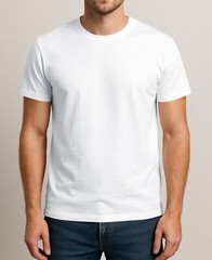 6 Pack Mens Short Sleeve 100% Cotton Crew Neck T Shirt 6X Big Super Bright White