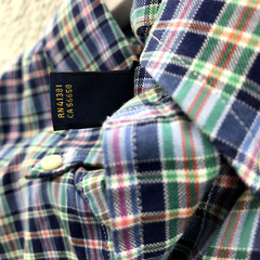 RALPH LAUREN Shirt Mens MEDIUM Slim Fit Multicolor Plaid Long Sleeve Button Up