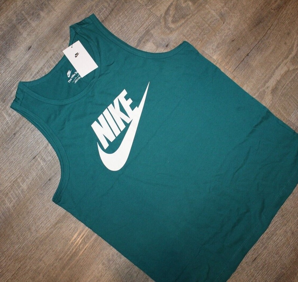 NWT NIKE Men’s Futura Tank Top Dark Teal Green White M L XXL
