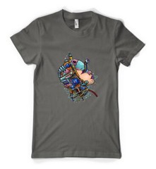 Bright Colourful Metallic Robot Skull Android Personalised Unisex Adult T Shirt
