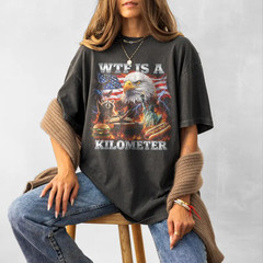 WTF Is A Kilometer Shirt Funny Patriotic USA Eagle 4th of July T-Shirt