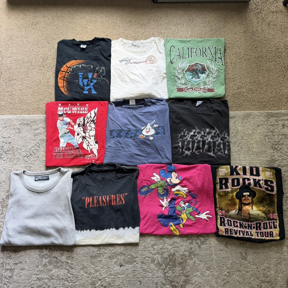 Vintage 90s Y2K Modern 10 Lot T-Shirt Bundle Streetwear Sports Nascar Concert