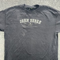 John Deere Shirt Mens Extra Large Black Graphic Tee Tractor Logo Farming Classic