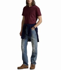 Polo Ralph Lauren Mens V-Neck Short Sleeve T-Shirt Burgundy / Wine S , M NWT