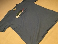 Life Is Crap Large Blue Tee Shirt Fishing Adventure .
