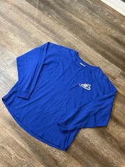 Alaska Aces Long Sleeve Shirt Mens Medium Blue Graphic Tee Hockey Sportswear