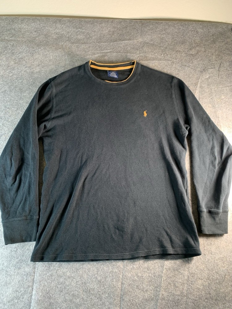 Polo Ralph Lauren SleepShirt Medium Black Long Sleeve Cotton Mens Size L