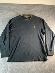 Polo Ralph Lauren SleepShirt Medium Black Long Sleeve Cotton Mens Size L