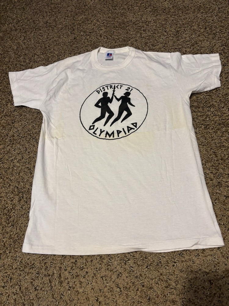 Vintage 90s District 21 Olympiad Tee Russell USA Single Stitch L
