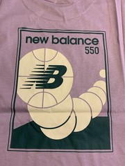 NEW BALANCE 550 Purple Cotton Basketball Graphic S/S T-SHIRT M XL MT43567 NWT
