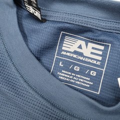 American Eagle Men’s Blue Large Relaxed Cotton Blend Crew Neck T-Shirt w/ Pocket