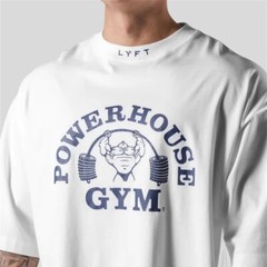 Men Running Sports Cotton T-shirt Gym Fitness Bodybuilding Loose Printed Shirt
