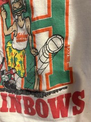80s University Of Hawaii UH Sports Poly Tees Single Stitch I Support Rainbows 🌈