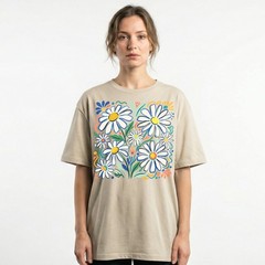 Retro Floral Daisy T-Shirt Colorful Botanical Wildflower Nature Spring Tee