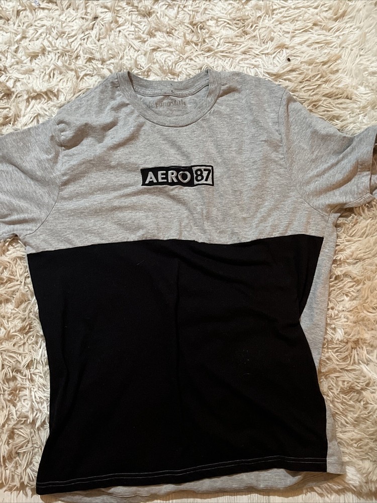 Aeropostale Men’s T-shirt Large Aero 87 Gray *small Stain As Pictured