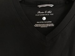 Men’s Black V-Neck Porter & Ash Performance Tee T-SHIRT Sz L