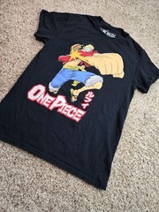 One Piece T Shirt Mens Small Black Monkey D. Luffy Graphic Ripple Junction