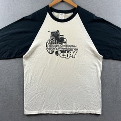Vintage eBay Shirt Mens Large Raglan 3/4 Sleeve Baseball Christopher Reeves LOL