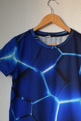 Blue Geometric Print T Shirt Size L 1093