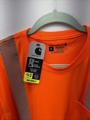 Carhartt Men’s High-Visibility Long-Sleeve Class 3 T-Shirt Bright Orange Med NEW