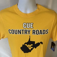 Colosseum Mens T-Shirt Small Gold WVU West Virginia Cue Country Roads NWT FS!
