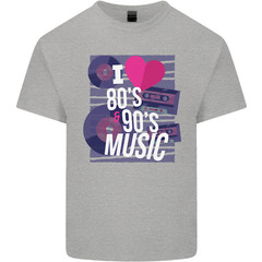 I Love 80s 90s Music Pop Rock Acid House Mens Cotton T-Shirt Tee Top