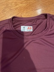 A4 Mens Dri-Fit Workout Running Cooling Performance Crew T-Shirt Marooon Sz M