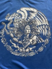 George T-Shirt Crewneck Unisex Large Aztec Mexican Eagle Mexico