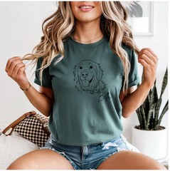 Custom Pet Portrait Comfort Tee Personalized Dog Cat Photo Shirt