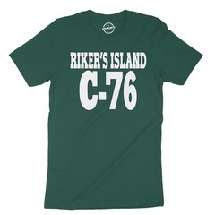 Men’s Urban Hip Hop Streetwear Design Graphic T-Shirt Riker’s Island C-76