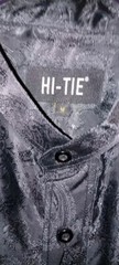New Hi-Tie Men’s Black Paisley AOP Dress Shirt Button Down Long Sleeve Mens Sz M