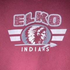 Port & Company Core Blend Men’s L Burgundy Elko Indians Graphic Crew Neck Tee