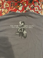 2001 Y2K Zion Rootswear Bob Marley Smoke Double-Sided Gray Tee Big 3XL