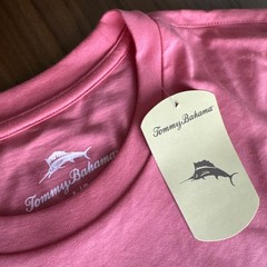 Tommy Bahama SZ L Mens SS Tshirt Tutti Frutti Peach Live The Island Cotton NWT