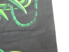NEW VINTAGE Liquid Blue Shirt Mens Extra Large Black Skull Glow In The Dark 98
