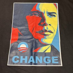Vintage Y2K 2008 President Barack Obama Change Double Sided Shirt 2XL