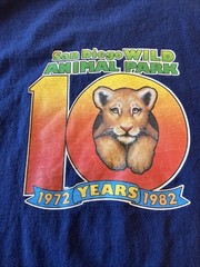 Vintage San Diego Zoo Wild Animal Park Large T Shirt 1982 Single Stitch Made USA