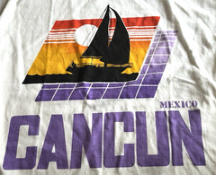 Cancun T Shirt Single Stitch Sunset Sailing Vintage 1980s Size 42