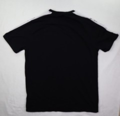 DKNY Shirt Men’s Size L Black White Logo Shoulder Panel Short Sleeve Tee Crew
