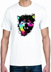 Adult DryBlend® T-Shirt – ( COLORFUL TECHINCOLOR / NEON WOLF / WOLVES)
