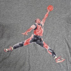 Jordan Brand Jumpman Watercolor Graphic T-Shirt Gray Men’s Small Cotton Bulls Sm