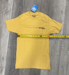 Columbia PFG T-Shirt Mens Small Yellow Swordfish Art Fishing Gear Angler Outdoor