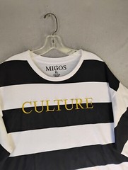 Official Migos Culture Rap Group Shirt XL Short Sleeve Concert Striped Crew Neck