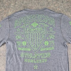 American Fighter Shirt Mens 3XL Gray Long Sleeve Shirt Thermal Waffle Knit