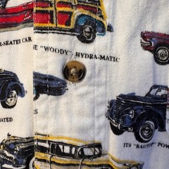 Knights of Round Table mens XL white shirt vintage classic car graphic cotton