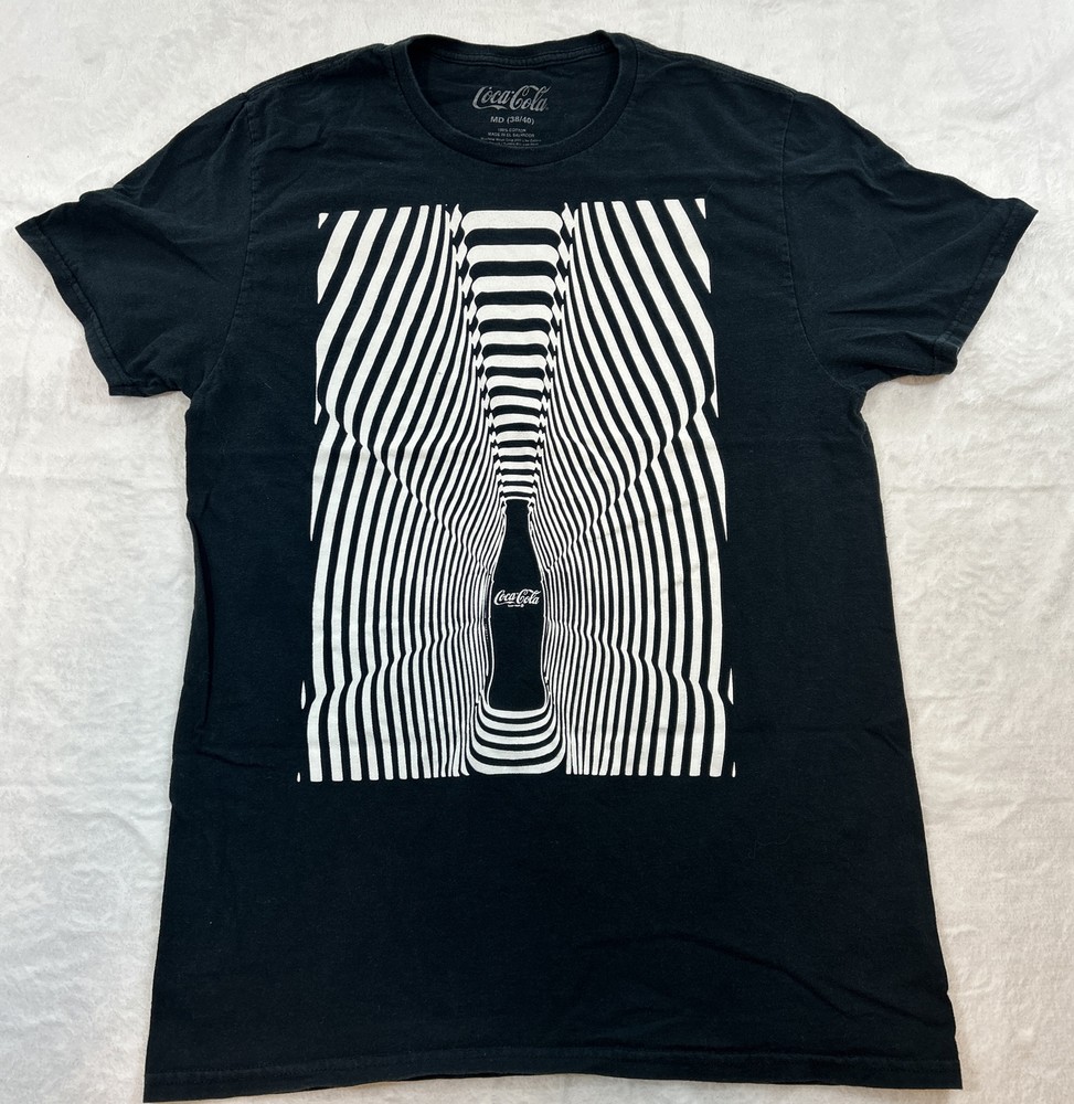 Coca-Cola T-Shirt Men’s MD(38/40) Black/White Vintage Retro Top