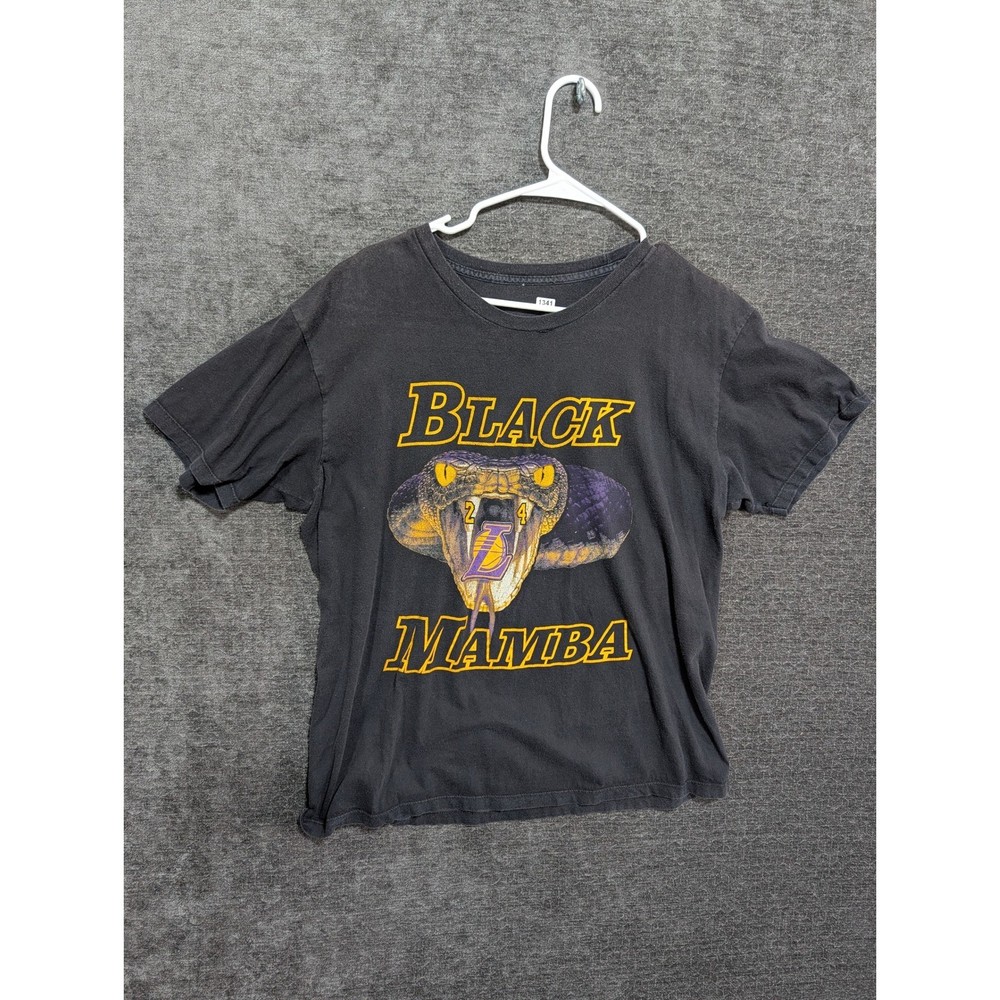 Kobe Bryant Los Angeles Lakers Black Mamba Graphic T-Shirt Black Mens XL 1341